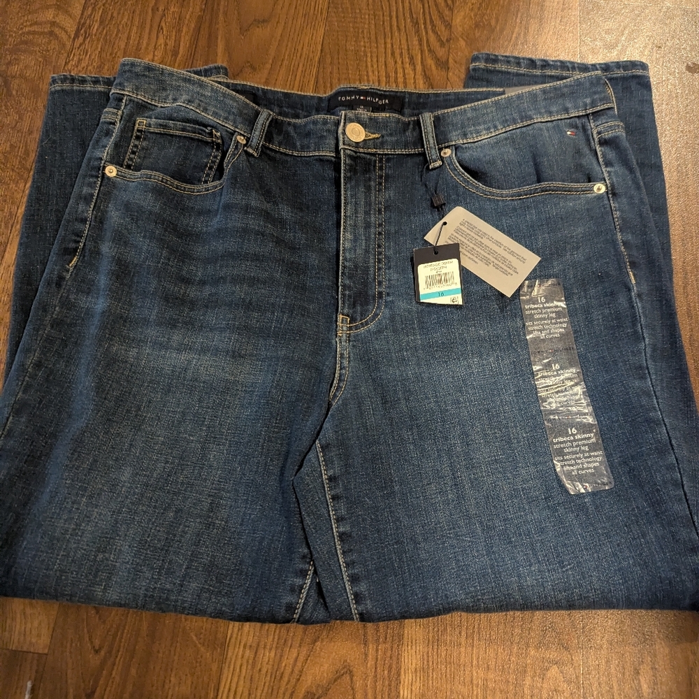 Tommy Hilfiger NEW Tribeca Straight Heritage Stretch Denim Womens 16 Jeans